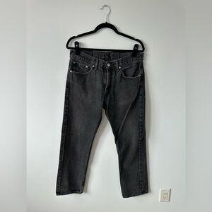 washed black Levi’s 505 jeans